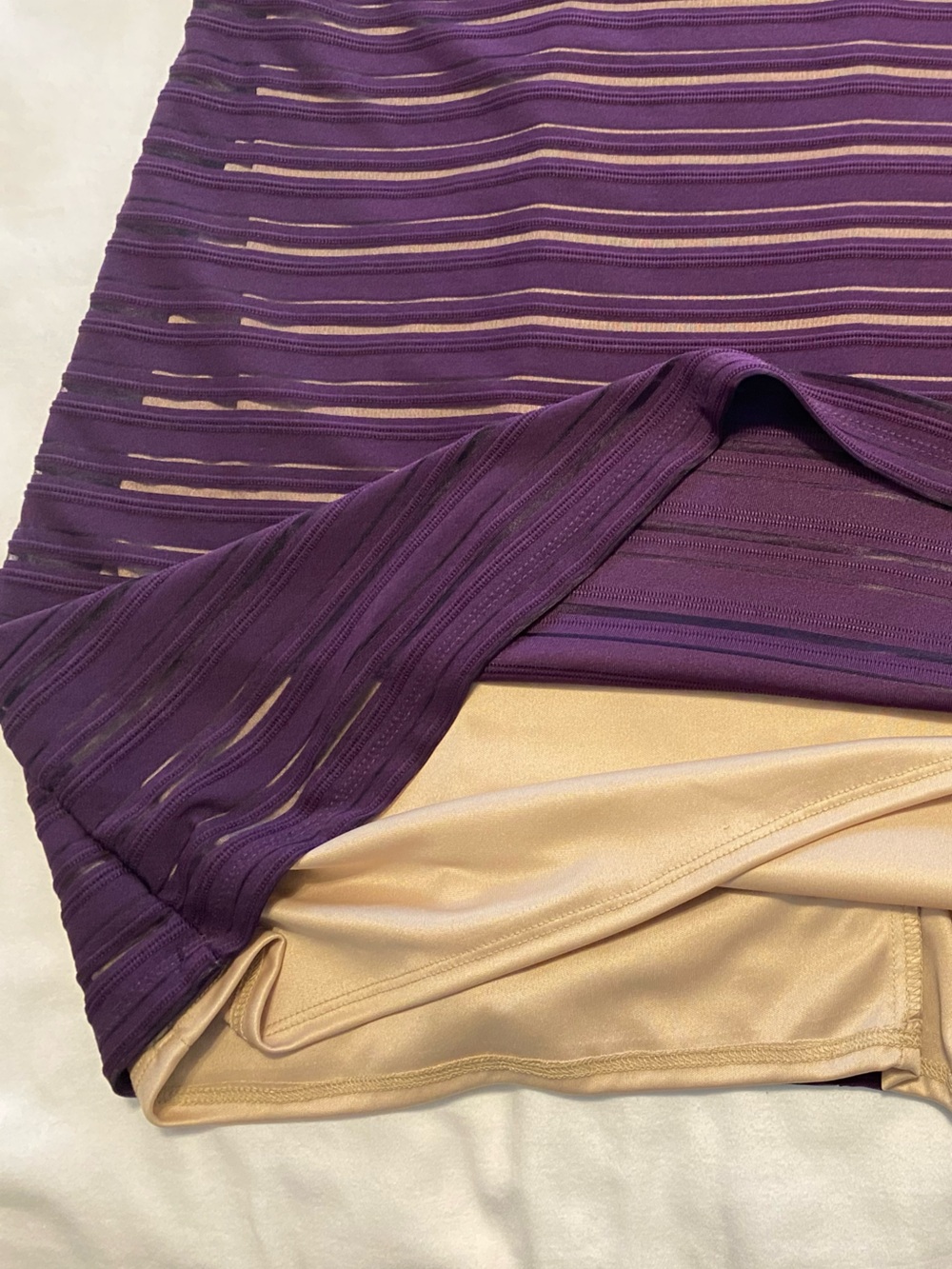 NEW Jessica Howard Purple Textured Cream Lined Dress with 3/4 Sleeves Size 14 - Picture 9 of 11